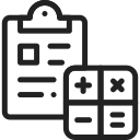 Clipboard with a checklist and calculator, symbolizing planning for driveways and patios in Wicklow landscaping projects
